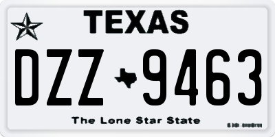 TX license plate DZZ9463