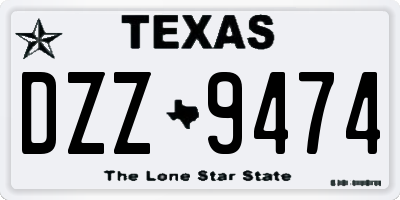 TX license plate DZZ9474