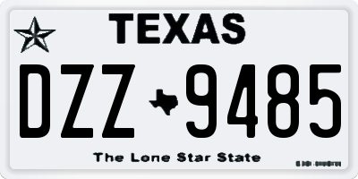 TX license plate DZZ9485