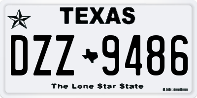 TX license plate DZZ9486