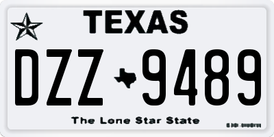TX license plate DZZ9489