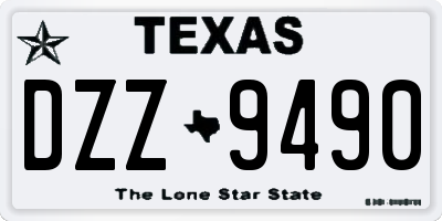 TX license plate DZZ9490