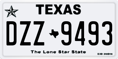 TX license plate DZZ9493