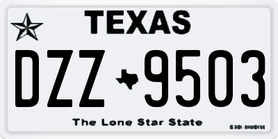 TX license plate DZZ9503