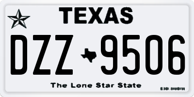 TX license plate DZZ9506