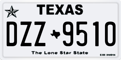 TX license plate DZZ9510
