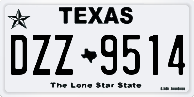 TX license plate DZZ9514