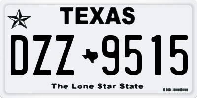 TX license plate DZZ9515