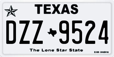 TX license plate DZZ9524