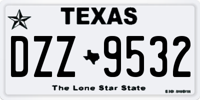 TX license plate DZZ9532