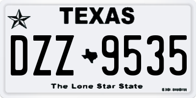 TX license plate DZZ9535