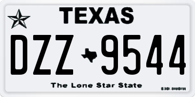 TX license plate DZZ9544