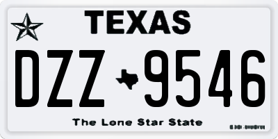 TX license plate DZZ9546
