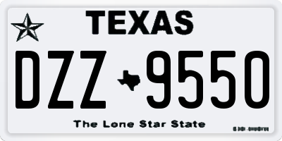 TX license plate DZZ9550