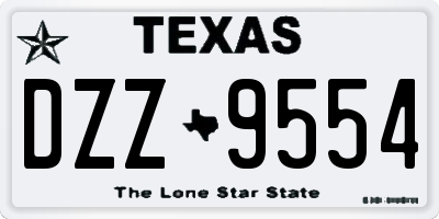 TX license plate DZZ9554