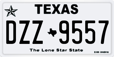 TX license plate DZZ9557