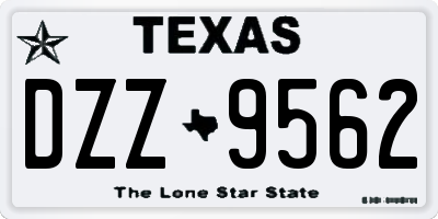 TX license plate DZZ9562