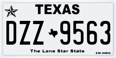 TX license plate DZZ9563