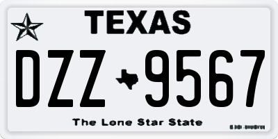 TX license plate DZZ9567