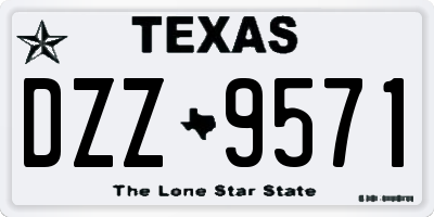 TX license plate DZZ9571
