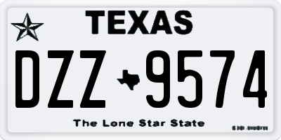 TX license plate DZZ9574