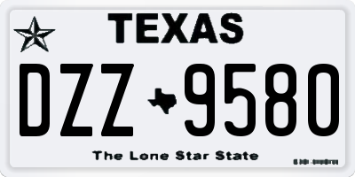 TX license plate DZZ9580
