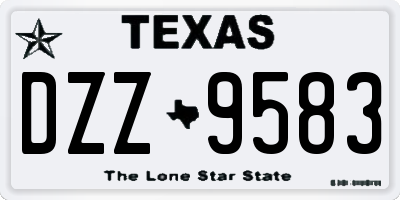 TX license plate DZZ9583