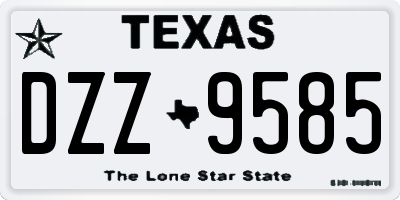 TX license plate DZZ9585