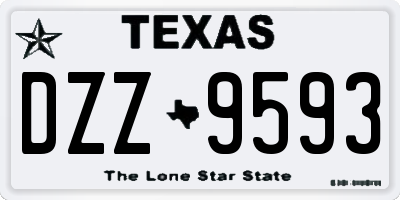 TX license plate DZZ9593