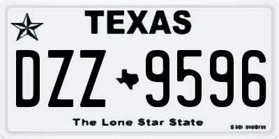 TX license plate DZZ9596