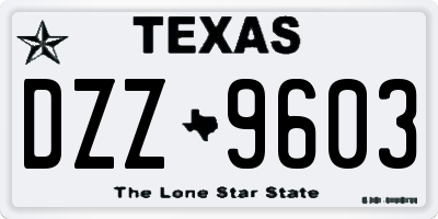TX license plate DZZ9603