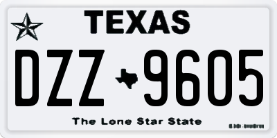 TX license plate DZZ9605