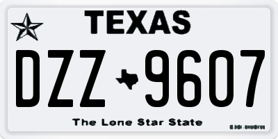TX license plate DZZ9607