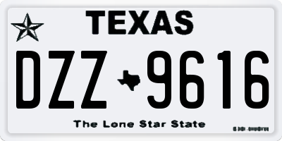 TX license plate DZZ9616