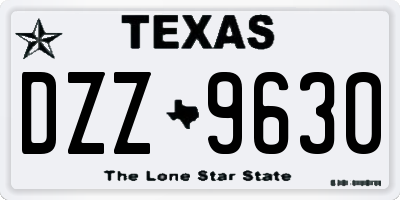 TX license plate DZZ9630
