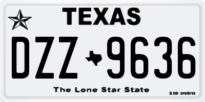 TX license plate DZZ9636