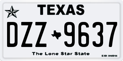TX license plate DZZ9637