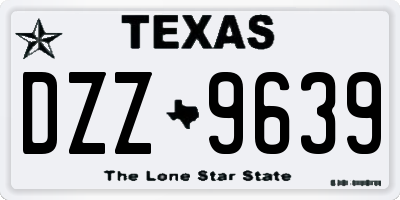 TX license plate DZZ9639