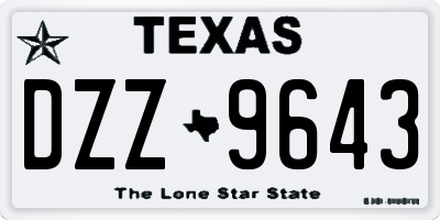 TX license plate DZZ9643