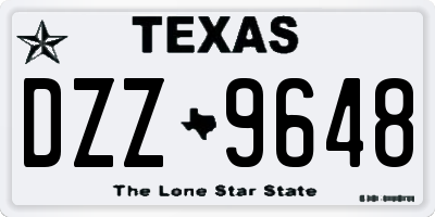 TX license plate DZZ9648