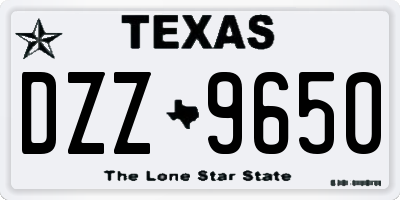 TX license plate DZZ9650