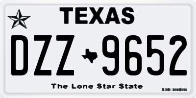 TX license plate DZZ9652