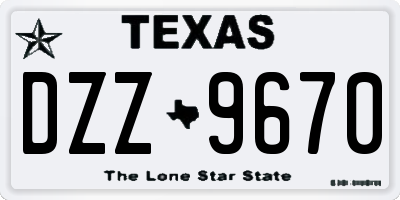 TX license plate DZZ9670