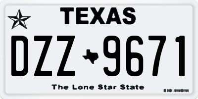 TX license plate DZZ9671