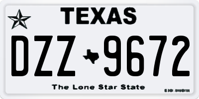TX license plate DZZ9672