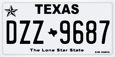 TX license plate DZZ9687