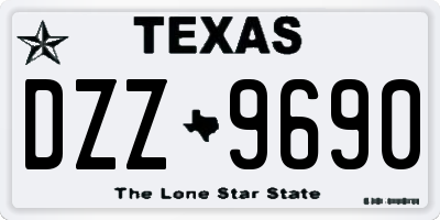 TX license plate DZZ9690