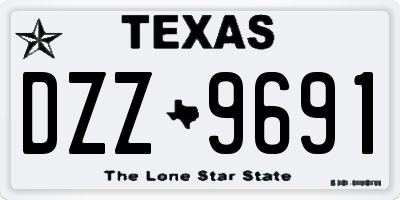 TX license plate DZZ9691