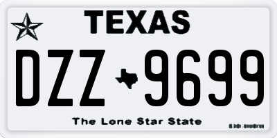 TX license plate DZZ9699