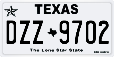 TX license plate DZZ9702